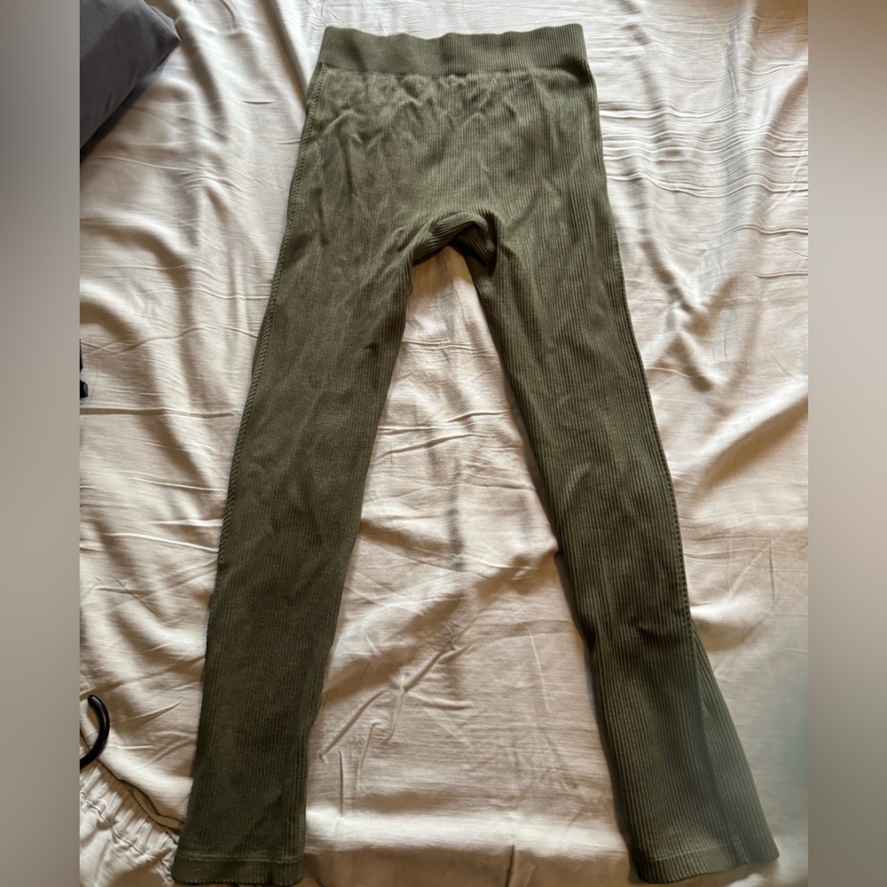Olive Green Kids Leggings